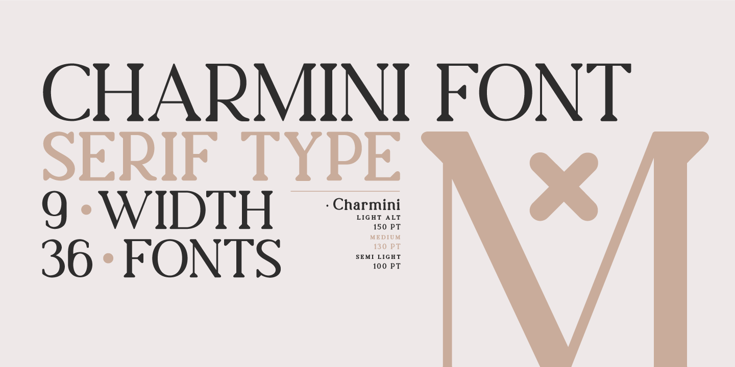 Ejemplo de fuente Charmini Italic